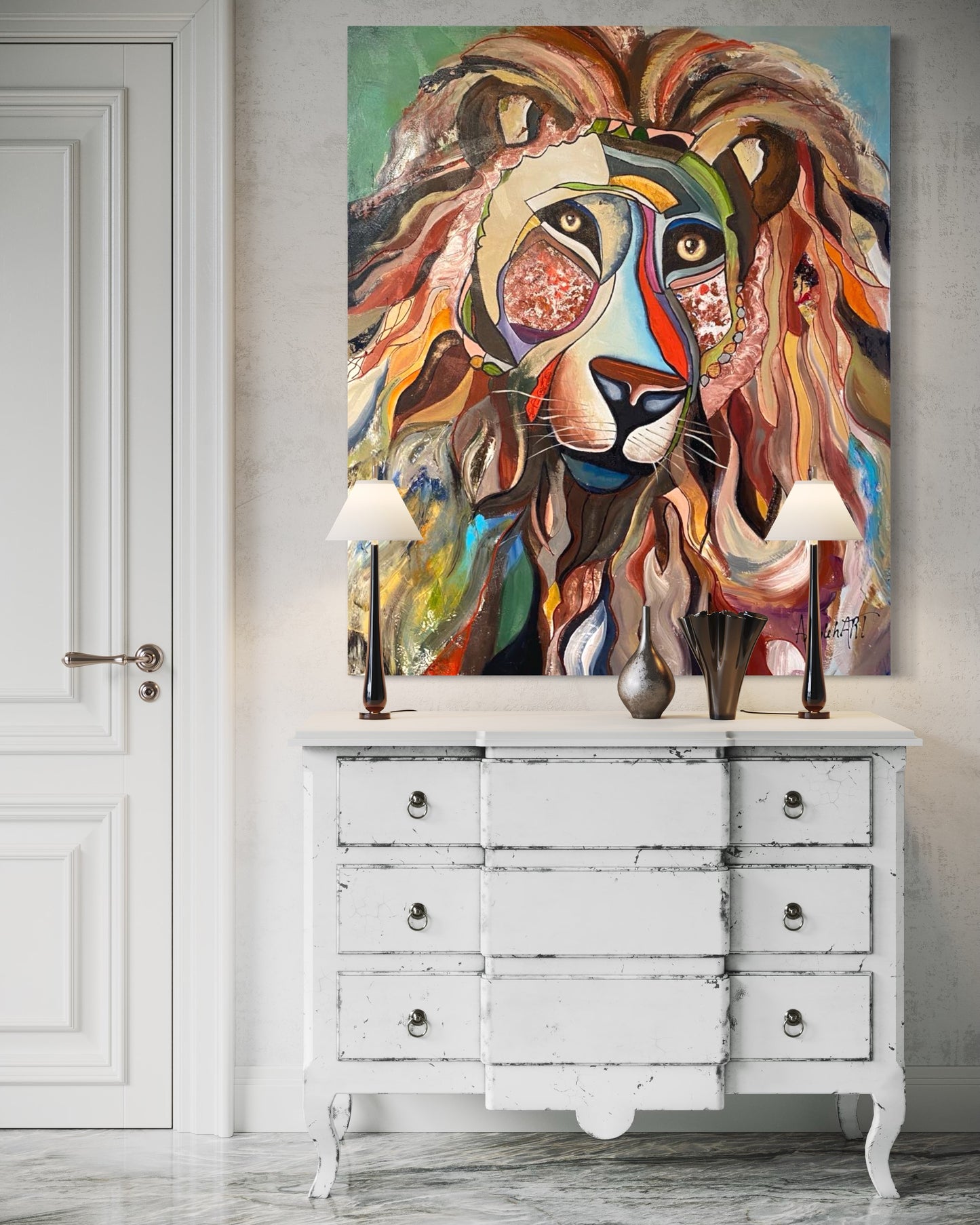 Le lion n’est pas mort 40’’x48 ‘’
