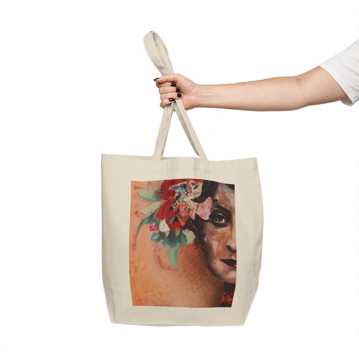 Canvas Shopping Tote/  titre : Rose
