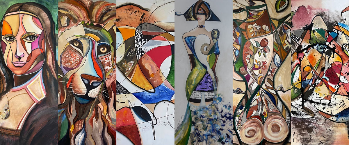 Collage d'œuvres originales de Nadine Anglehart